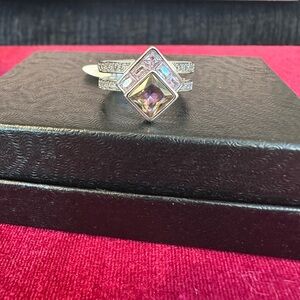 Bomb Party silver & purple ring size 7